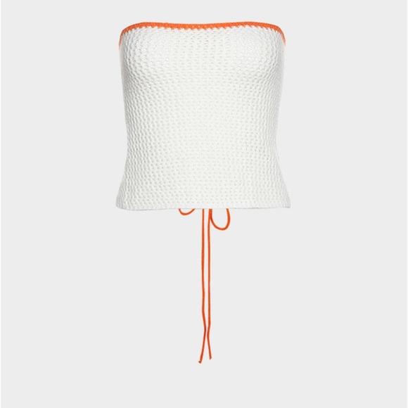 Cape Clique Contrast Wool Tie Strapless Backless Tube Top Two Looks Reversible - Picture 4 of 5